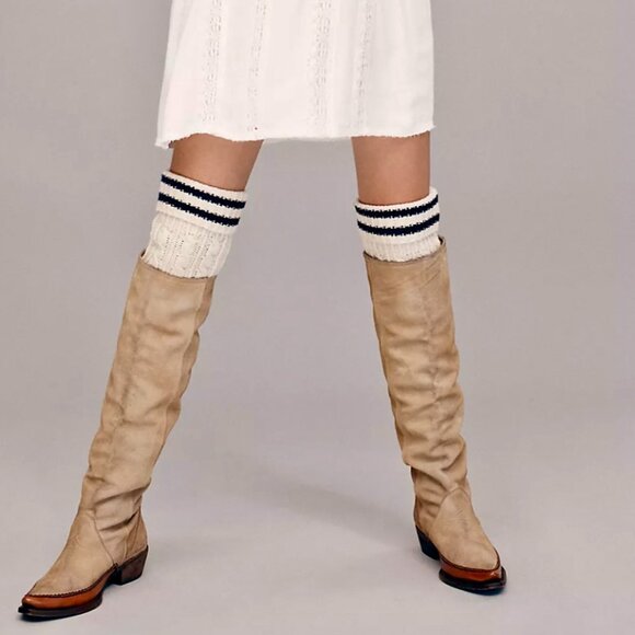 Free People Sterling Western Tall Boots | Tan Suede | Size 37 / US 7 - Picture 4 of 16
